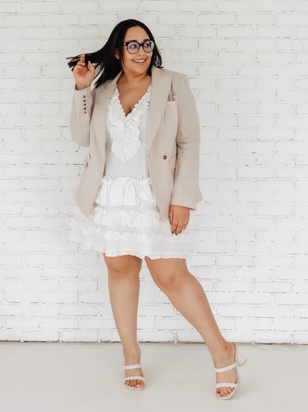 Ivory Ruffle Tiered Mini Dress
